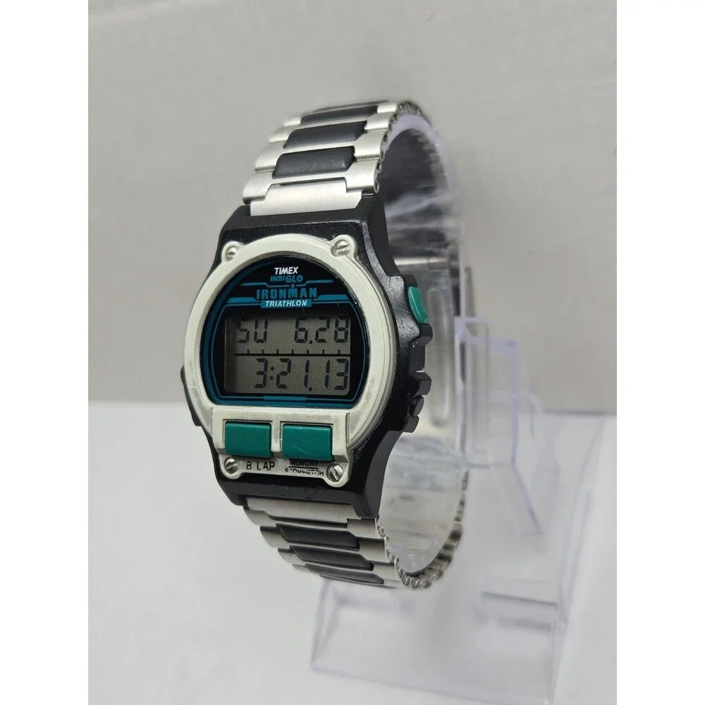 Vintage Timex Ironman Triathlon 8 Lap 100M Indiglo Mens Watch Quartz New Battery